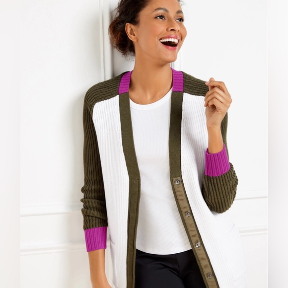 Talbots Colorblock Cardigan - Picture 1 of 5